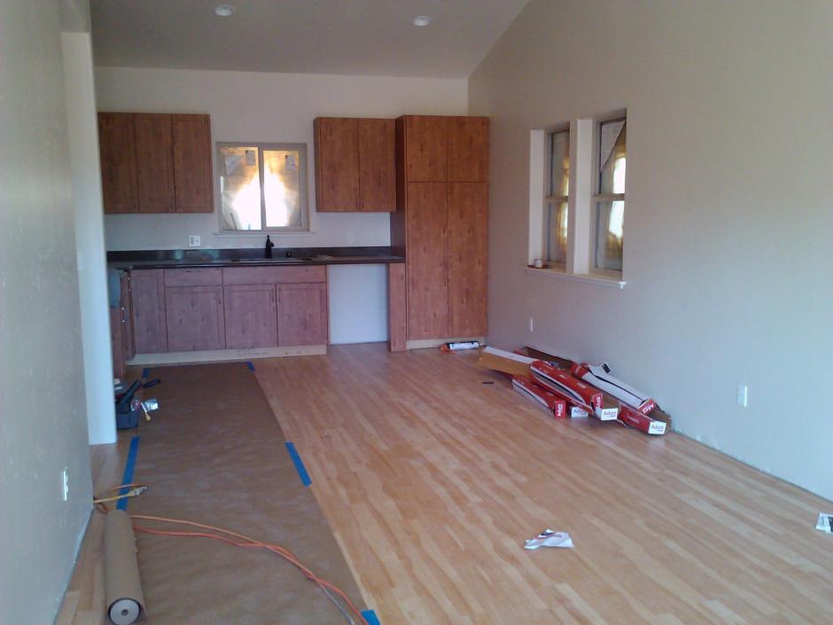 The great room area will serve as a living room and dining room and provide space for the family to come together over a meal or to do homework.