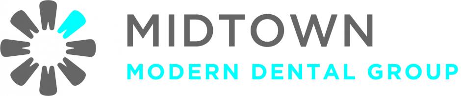 Midtown Modern Dental Logo, blue and grey